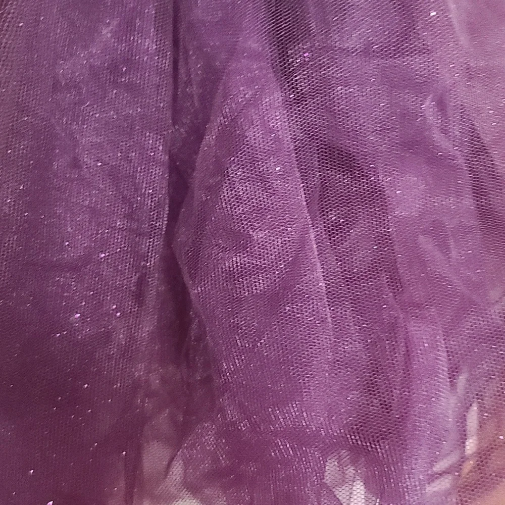 Weissman Dance Costume‎ Girls Purple Sequins Floral Applique Layers Sz LC? EUC